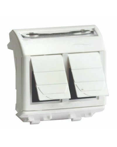Розетка RJ-45 Brava 2 модуля слоновая кость (75656S): Розетка компьютерная с двумя разъёмами в Электростали