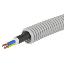 Труба ПВХ D20 + ВВГнг(А)-LS 3х2,5 (ГОСТ+) (9S92050). Гофрошланг с кабелем. ДКС