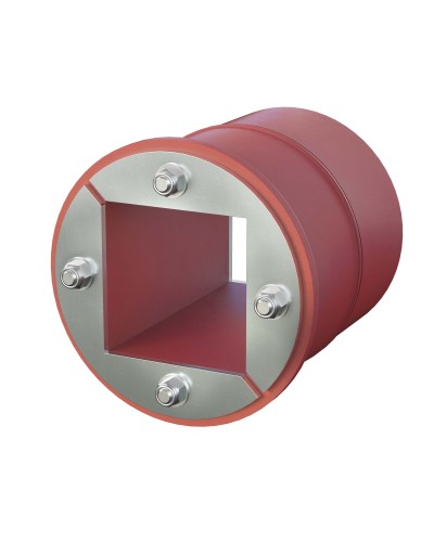 Проходка круглая, нержавеющая, D125х70 мм с проемом 80х80 мм (DXF3124): Проходка круглая, нержавеющая, с проёмом в Электростали