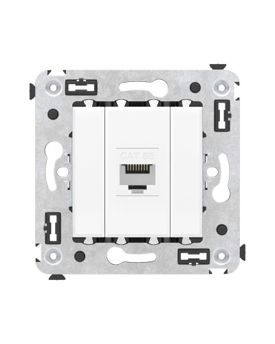 Розетка RJ-45 в стену, кат.5E, Avanti, одинарная, белое облако (4400663). Розетка компьютерная. ДКС в Электростали