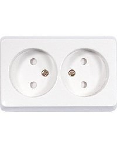 Розетка двойная открытой установки без з/к, бежевый, LK Standard (813601). Розетка без заземляющих контактов с защитными шторками. Экопласт в Электростали