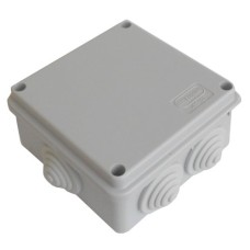 Коробка JBS100 100х100х55, 6 вых., 4P (0,15...2,5мм²) серая (43047HF-GR). Коробка монтажная, огнестойкая, без галогена. Экопласт