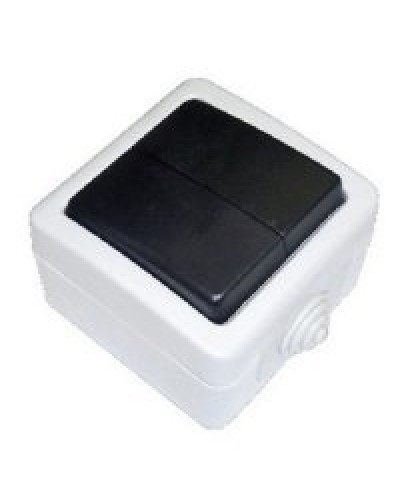 Переключатель двухклавишный 2-полюсный с 2 мест EF602SA, серый, LK Aqua (80006). Переключатель. Экопласт в Электростали