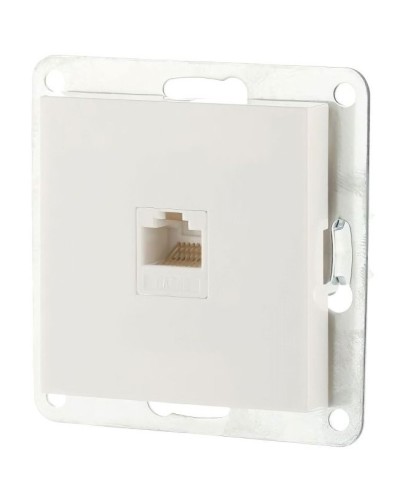 Розетка RJ-45 кат.5е с накладкой, белый LK80 (846104-1). Розетка компьютерная. Экопласт в Электростали