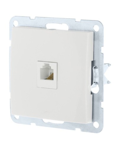 Розетка RJ-45 кат. 5е с накладкой, белый LK60 (866104-1). Розетка компьютерная. Экопласт в Электростали
