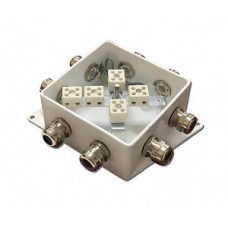 КМ-О (10к*10,0)-IP66-120х120, шесть вводов: Коробка монтажная огнестойкая