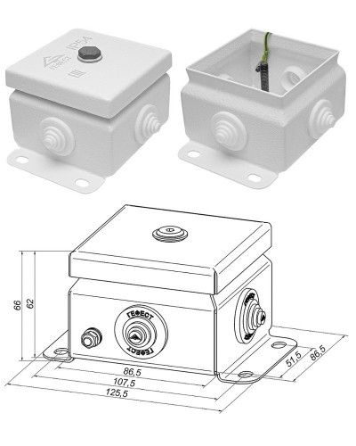 КМ IP55-0808 (без DIN рейки). Коробка монтажная электротехническая. Гефест в Электростали