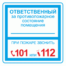 Плёнка (В 02) ответственный за противопожарное состояние (200х200). Пленка. Прочие российские