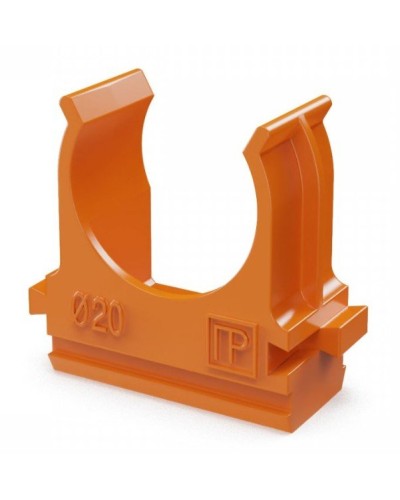 Крепёж-клипса для труб АБС-пластик оранжевая D20 (100 шт) (PR13.0064). Крепление для труб ПВХ. Промрукав в Электростали