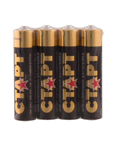 СТАРТ LR03-SH4-BOX (1,5 В, AAA, LR03), упак. 4 шт.. Алкалиновые батарейки. СТАРТ в Электростали